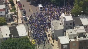 Curaçao supporters march through South Philadelphia ahead of World Cup fixture (Photo by: nbcphiladelphia.com)