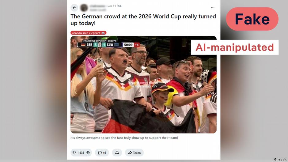 Fact check: Claim of Hitler look-alike at Germany World Cup match examined by DW (Photo by: dw.com)