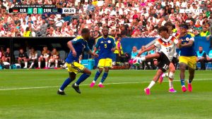 Nathaniel Brown nets Germany's fifth goal against Curaçao in 2026 FIFA World Cup competition (Photo by: foxsports.com)
