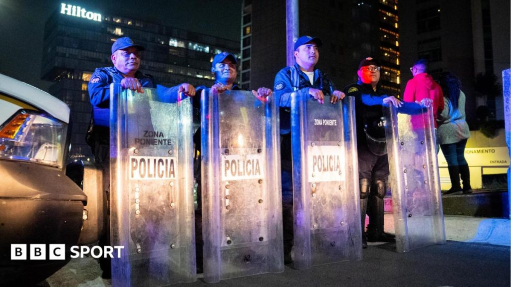 England World Cup squad's rest unaffected by fireworks set off by Mexico supporters near hotel (Photo by: co.uk)