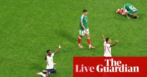 England advance to 2026 World Cup quarter-final against Norway after Mexico match; Balogun red card disputed (Photo by: co.uk)
