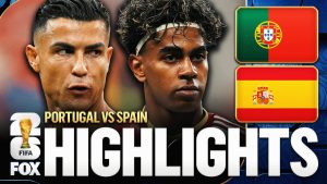 Spain eliminates Portugal in 2026 FIFA World Cup Round of 16; Ronaldo's tournament career ends (Photo by: foxsports.com)
