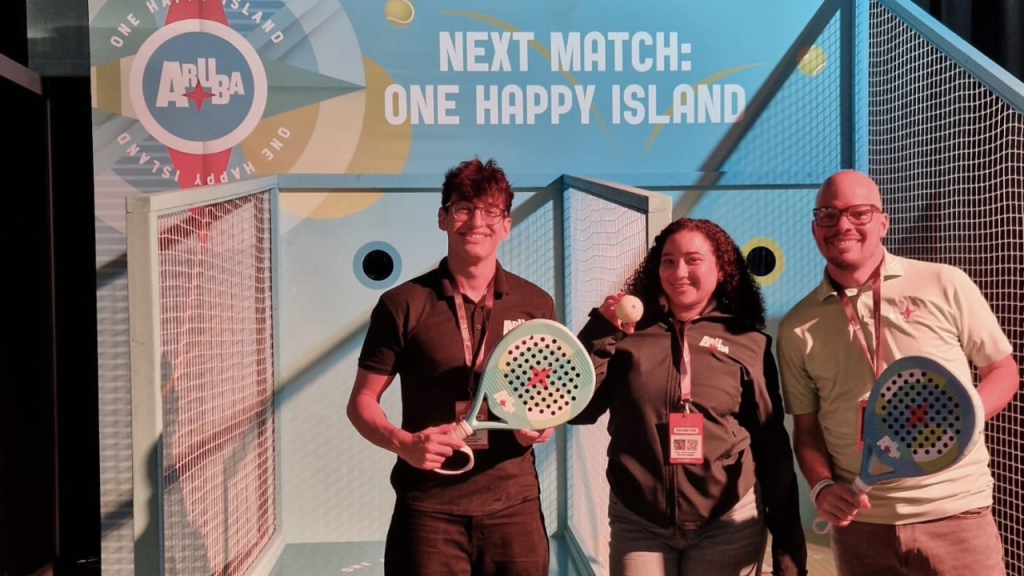 Aruba Tourism Authority promotes destination at Premier Padel tournament in Rotterdam (Photo by: reisbizz.nl)
